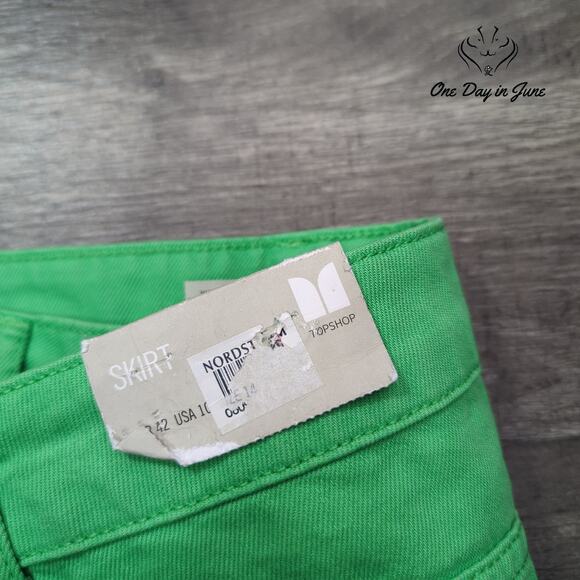 Moto Denim Mini Skirt Size 10 - Picture 2 of 5